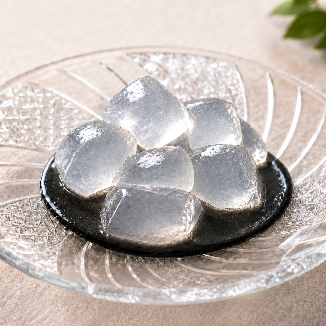 「薬売りのねり黒ごま -はちみつ入り-」黒ごまわらび餅【千金丹のオススメレシピ】